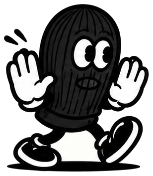 MMLV ski mask character welcoming you to Buffalo, NY